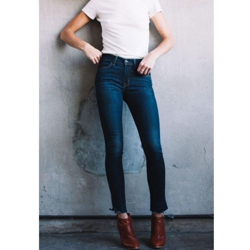 Imogene+Willie Virginia Dark Wash Raw Hem Jeans Size: 25
